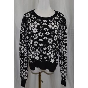 Cyrus Women's Black Floral Sweater Size L Pullover Long Sleeve‎